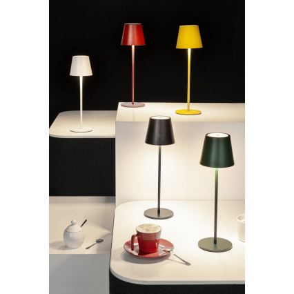 LED Stmievateľná nabíjacia stolná lampa INITA LED/1,2W/1800 mAh IP54 čierna