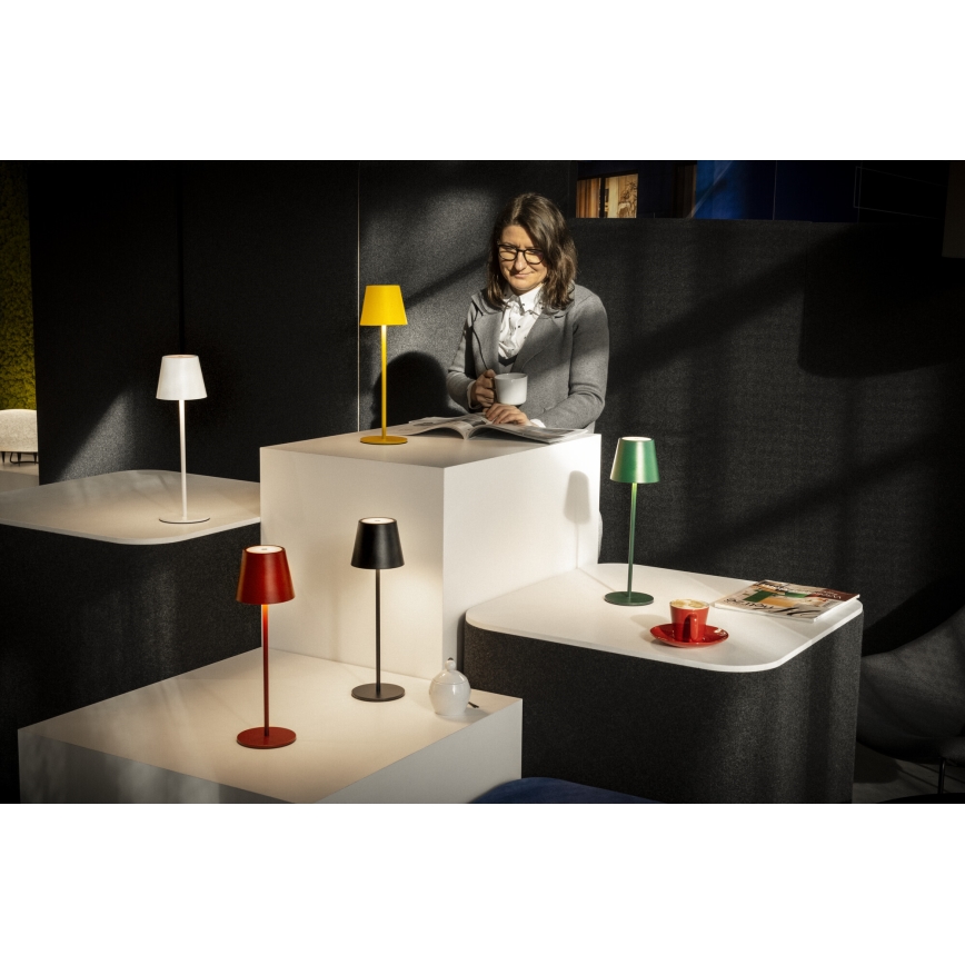 LED Stmievateľná nabíjacia stolná lampa INITA LED/1,2W/1800 mAh IP54 čierna
