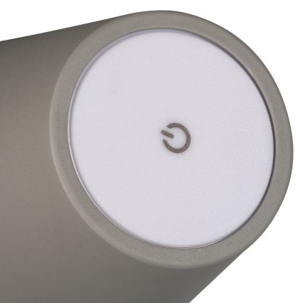 LED Stmievateľná nabíjacia stolná lampa INITA LED/1,2W/1800 mAh IP54 šedá