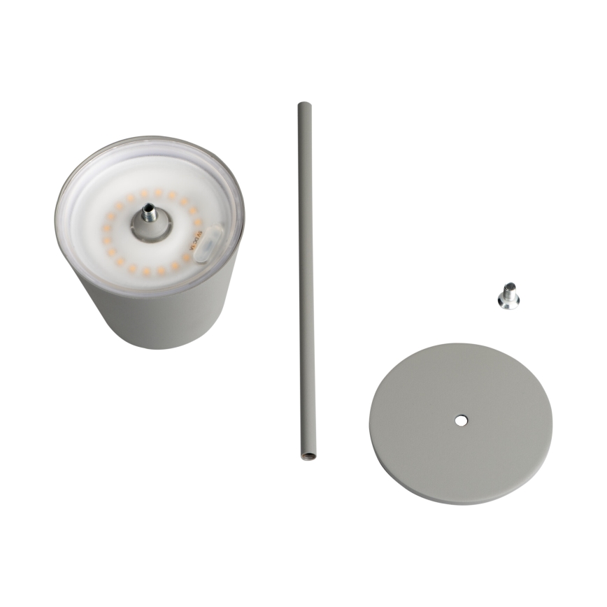 LED Stmievateľná nabíjacia stolná lampa INITA LED/1,2W/1800 mAh IP54 šedá
