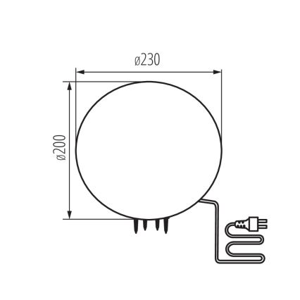 Exteriérové svietidlo STONO 1xE27/15W/230V, priemer 23 cm, IP65