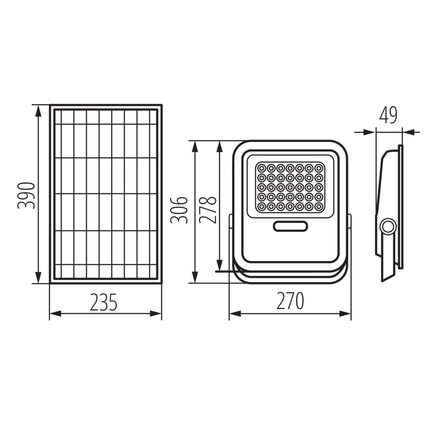 LED Stmievateľný reflektor so solárnym panelom a senzorom súmraku LED/15W/15000 mAh 3,2V IP65 + diaľkové ovládanie