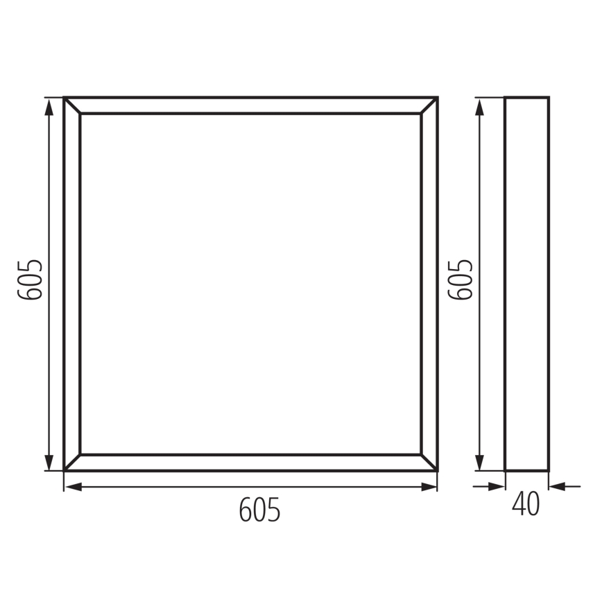 LED Prisadený panel BLINGO LED/34W/230V 4000K 60x60 cm
