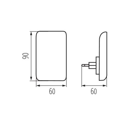 LED orientačné svietidlo so snímačom súmraku do zásuvky ORISA LED/0,28W/230V biela