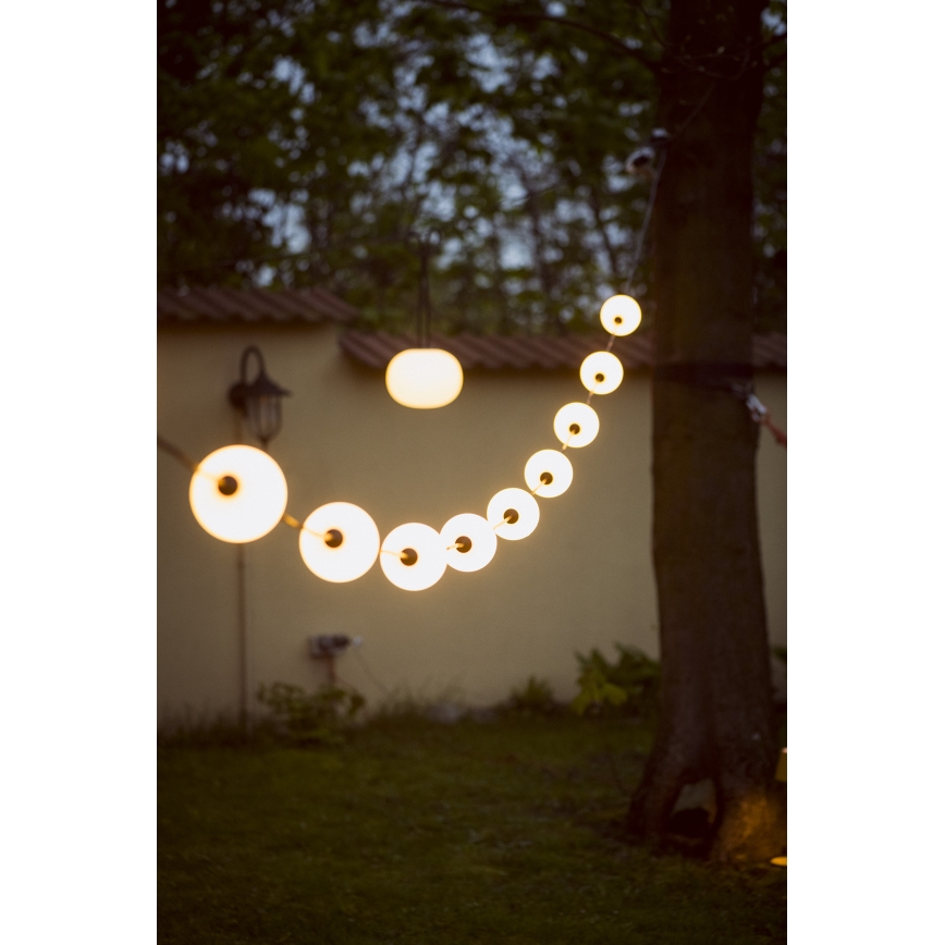 LED Vonkajšia dekoratívna reťaz GIRLANDA STONO 10xLED/10W/230V 6m IP67