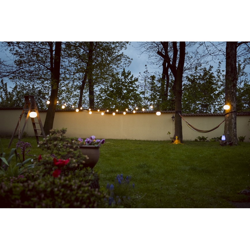 LED Vonkajšia dekoratívna reťaz GIRLANDA STONO 10xLED/10W/230V 6m IP67