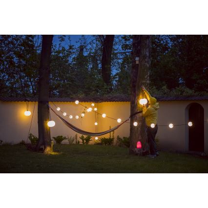 LED Vonkajšia dekoratívna reťaz GIRLANDA STONO 10xLED/10W/230V 6m IP67