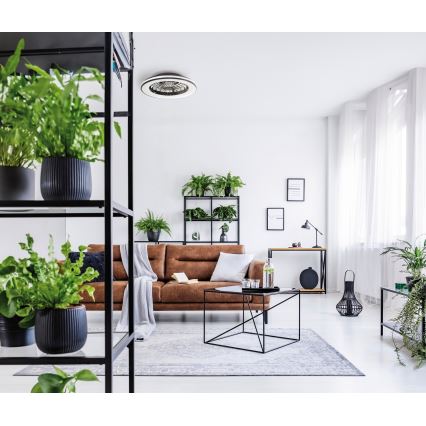 LED Stmievateľné stropné svietidlo s ventilátorom PLAVE LED/48W/230V 3000/4000/6500K + diaľkové ovládanie