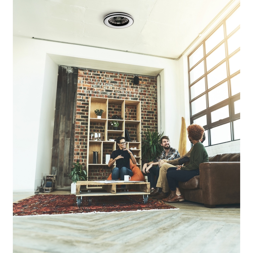 LED Stmievateľné stropné svietidlo s ventilátorom PLAVE LED/48W/230V 3000/4000/6500K + diaľkové ovládanie