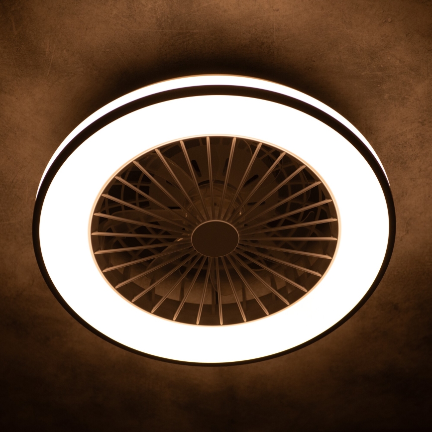 LED Stmievateľné stropné svietidlo s ventilátorom PLAVE LED/48W/230V 3000/4000/6500K + diaľkové ovládanie