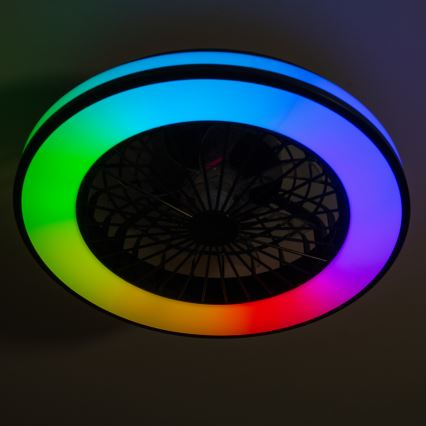 LED RGBW Stmievateľné stropné svietidlo s ventilátorom PLAVE LED/48W/230V 3000/4000/6500K + diaľkové ovládanie