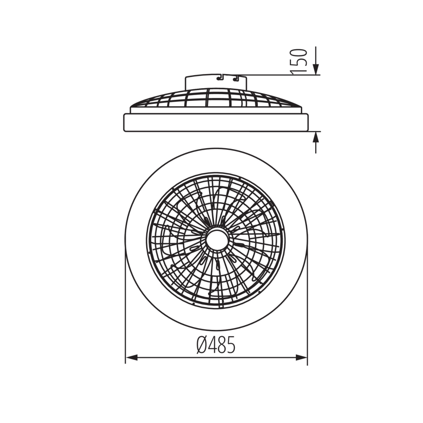 LED RGBW Stmievateľné stropné svietidlo s ventilátorom PLAVE LED/48W/230V 3000/4000/6500K + diaľkové ovládanie