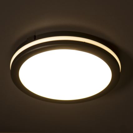 LED Vonkajšie stropné svietidlo BENO E LED/12W/230V 3000/4000/6500K pr. 20 cm IP65 čierna