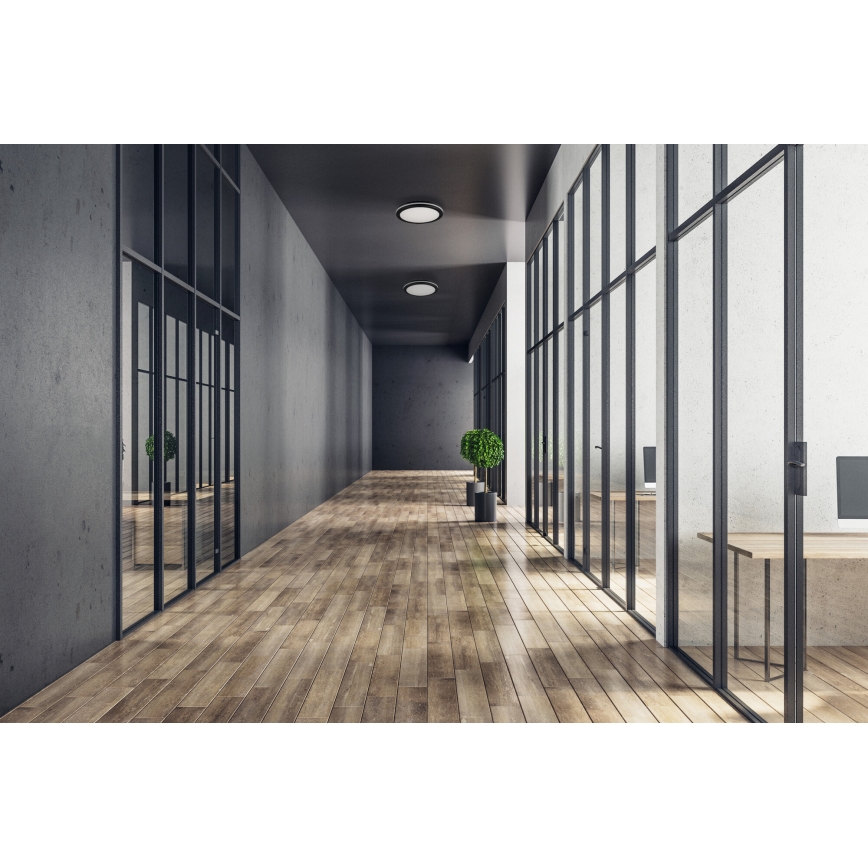 LED Vonkajšie stropné svietidlo BENO E LED/20W/230V 3000/4000/6500K pr. 20 cm IP65 čierna
