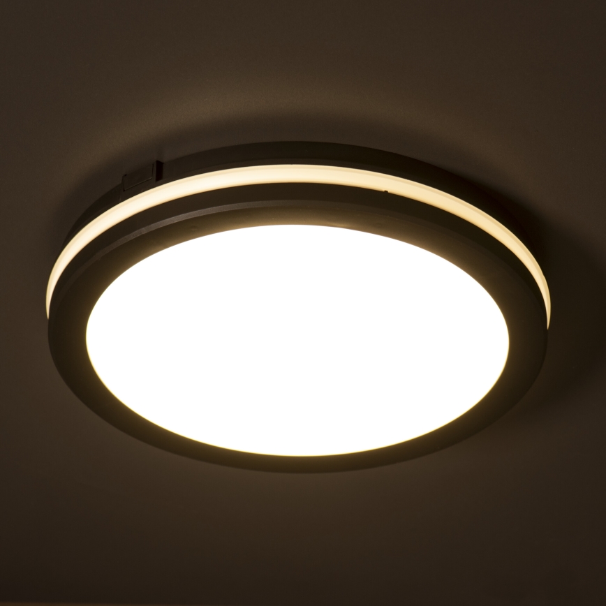 LED Vonkajšie stropné svietidlo BENO E LED/20W/230V 3000/4000/6500K pr. 20 cm IP65 čierna