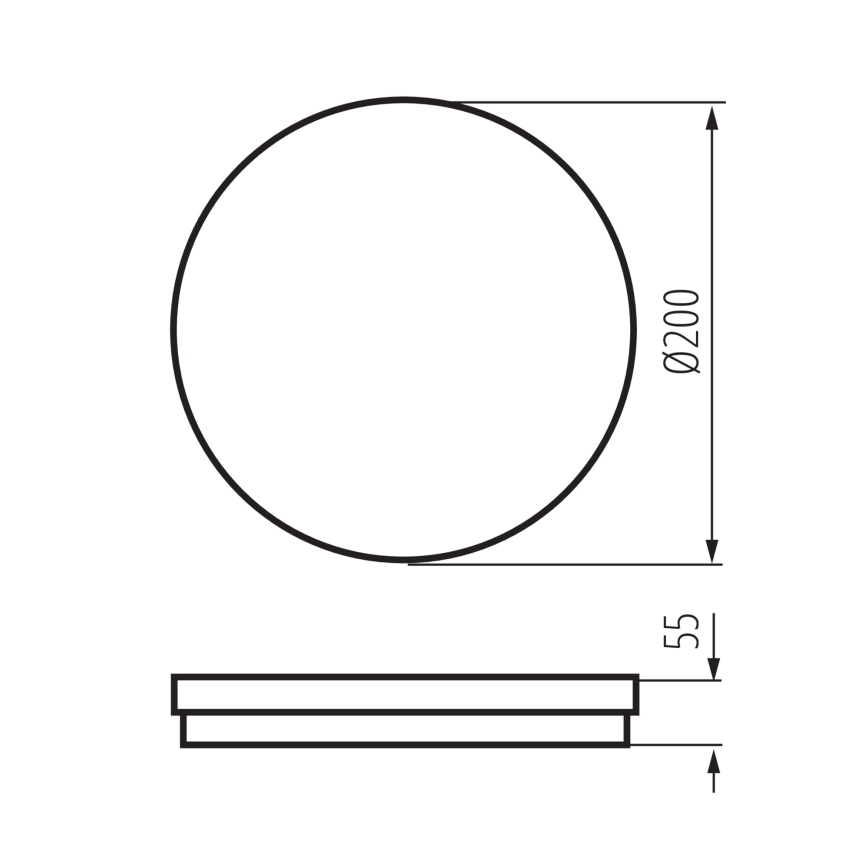 LED Vonkajšie stropné svietidlo BENO E LED/20W/230V 3000/4000/6500K pr. 20 cm IP65 čierna
