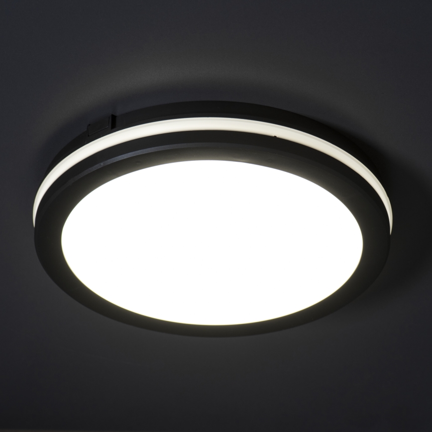 LED Vonkajšie stropné svietidlo BENO E LED/30W/230V 3000/4000/6500K pr. 30 cm IP65 čierna