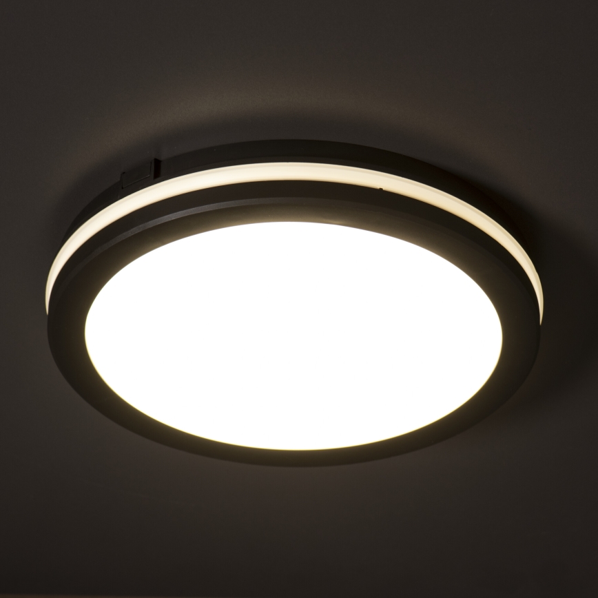 LED Vonkajšie stropné svietidlo BENO E LED/30W/230V 3000/4000/6500K pr. 30 cm IP65 čierna