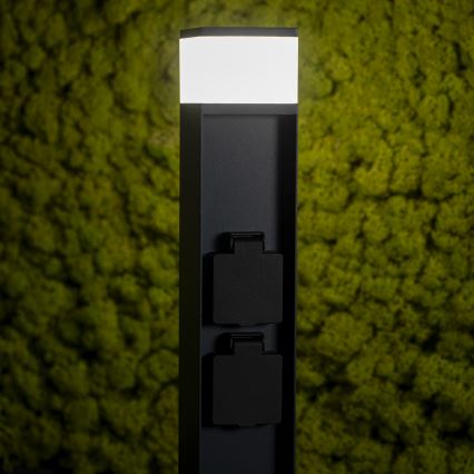 Vonkajšia lampa s 2 zásuvkami DASTEN 1xG9/11W/230V 50 cm IP44 čierna