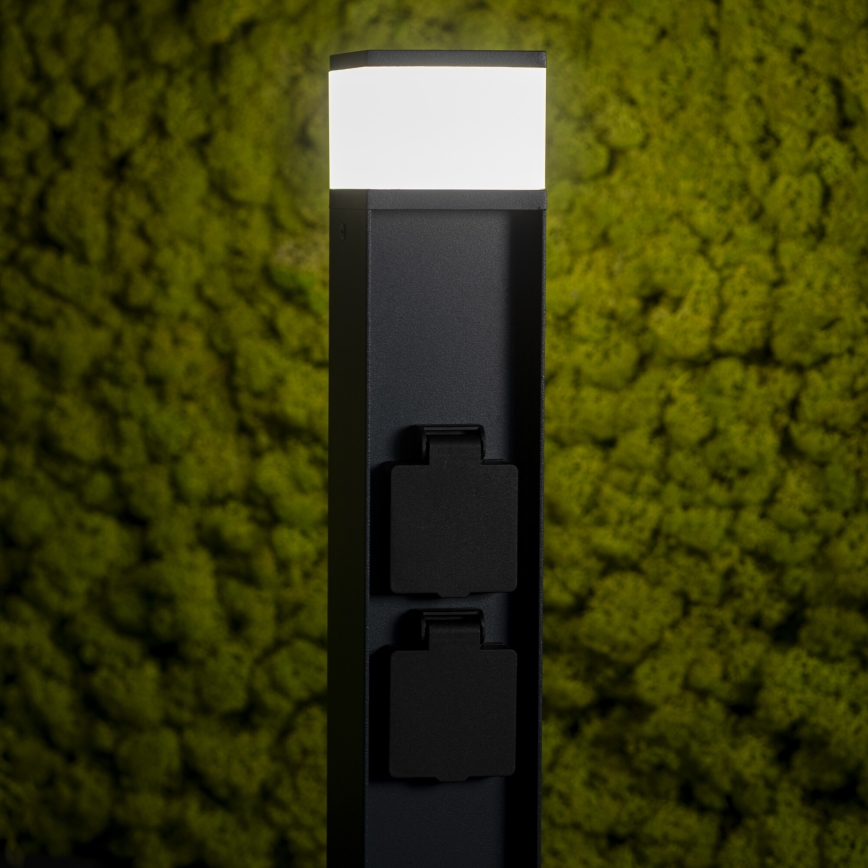 Vonkajšia lampa s 2 zásuvkami DASTEN 1xG9/11W/230V 50 cm IP44 čierna