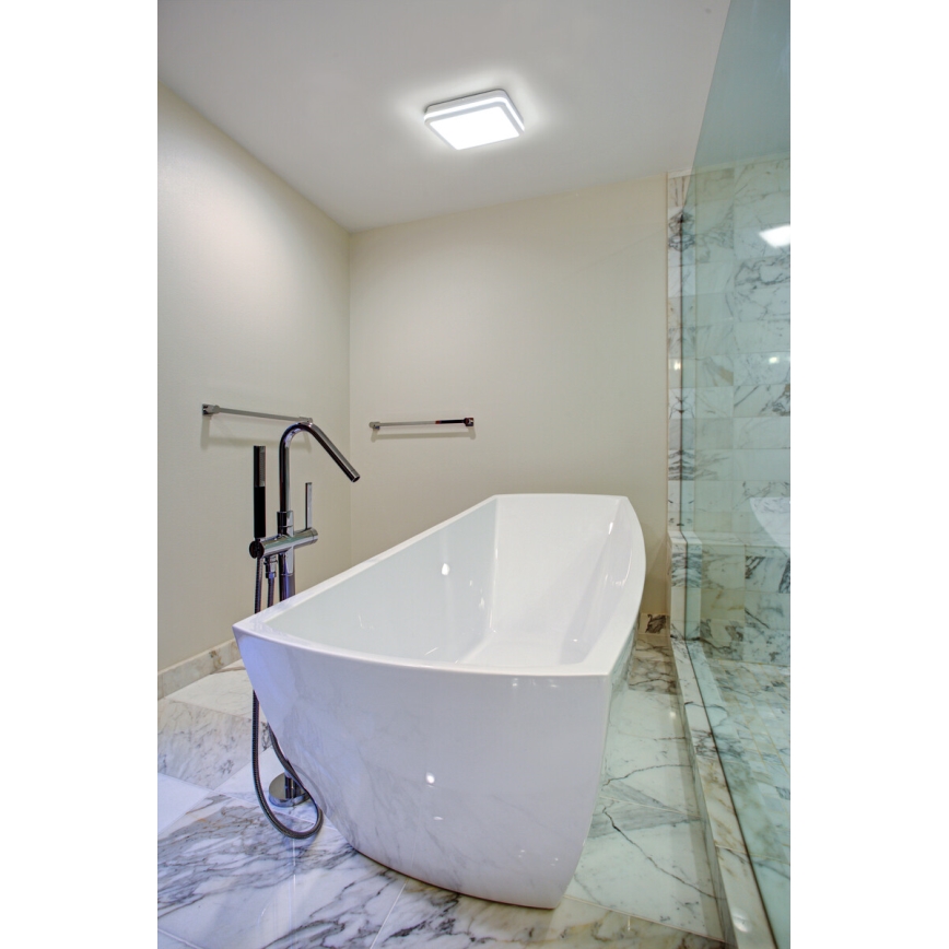 LED Vonkajšie stropné svietidlo so senzorom pohybu BENO LED/12/18W/230V 3000/3500/4000K IP65 biela hranatý