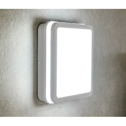 LED Vonkajšie stropné svietidlo BENO LED/12/18W/230V 3000/3500/4000K IP65 biela hranatý
