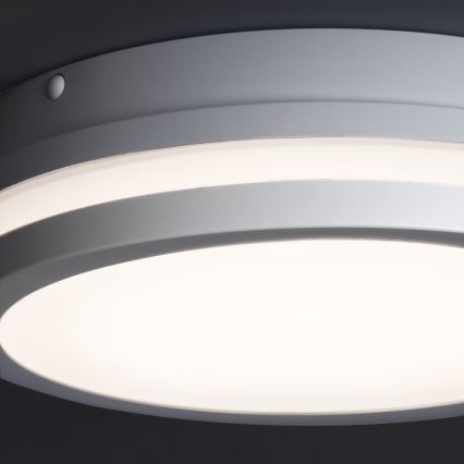LED Vonkajšie stropné svietidlo so senzorom pohybu BENO LED/24/30W/230V 3000/3500/4000K IP65 biela guľatý