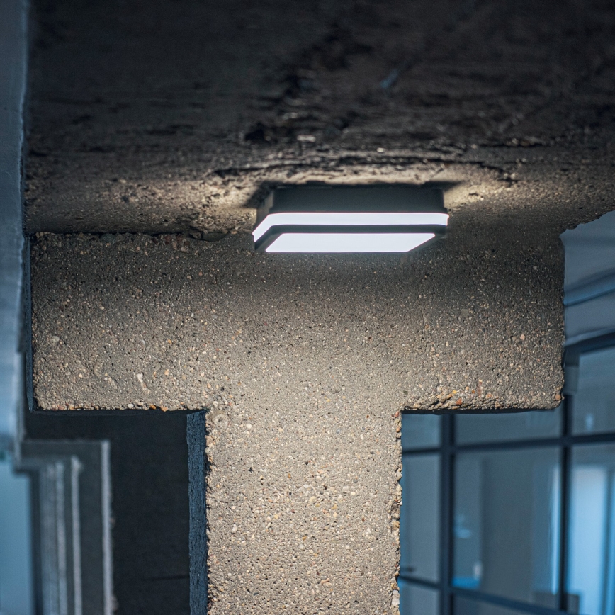 LED Vonkajšie stropné svietidlo BENO LED/12/18W/230V 3000/3500/4000K IP65 antracit hranatý