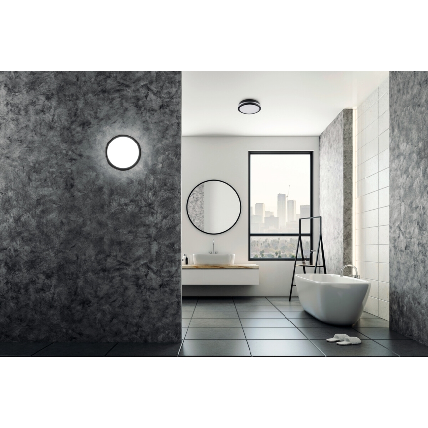 LED Vonkajšie stropné svietidlo so senzorom pohybu BENO LED/12/18W/230V 3000/3500/4000K IP65 antracit guľatý
