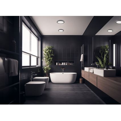 LED Vonkajšie stropné svietidlo so senzorom pohybu BENO LED/12/18W/230V 3000/3500/4000K IP65 antracit guľatý