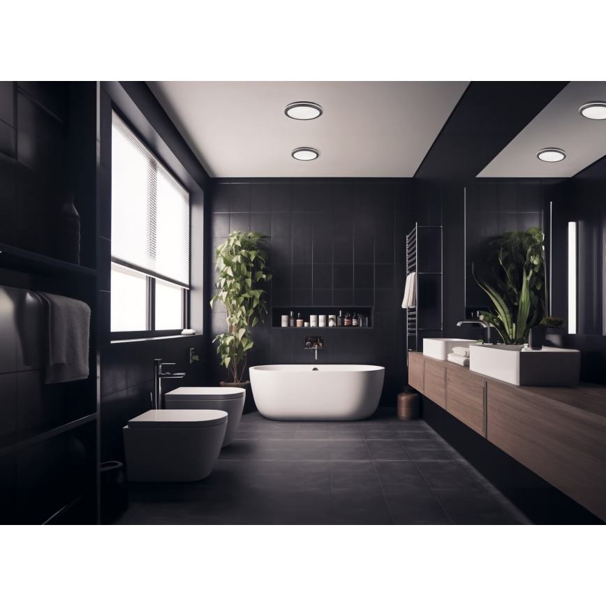 LED Vonkajšie stropné svietidlo so senzorom pohybu BENO LED/12/18W/230V 3000/3500/4000K IP65 antracit guľatý