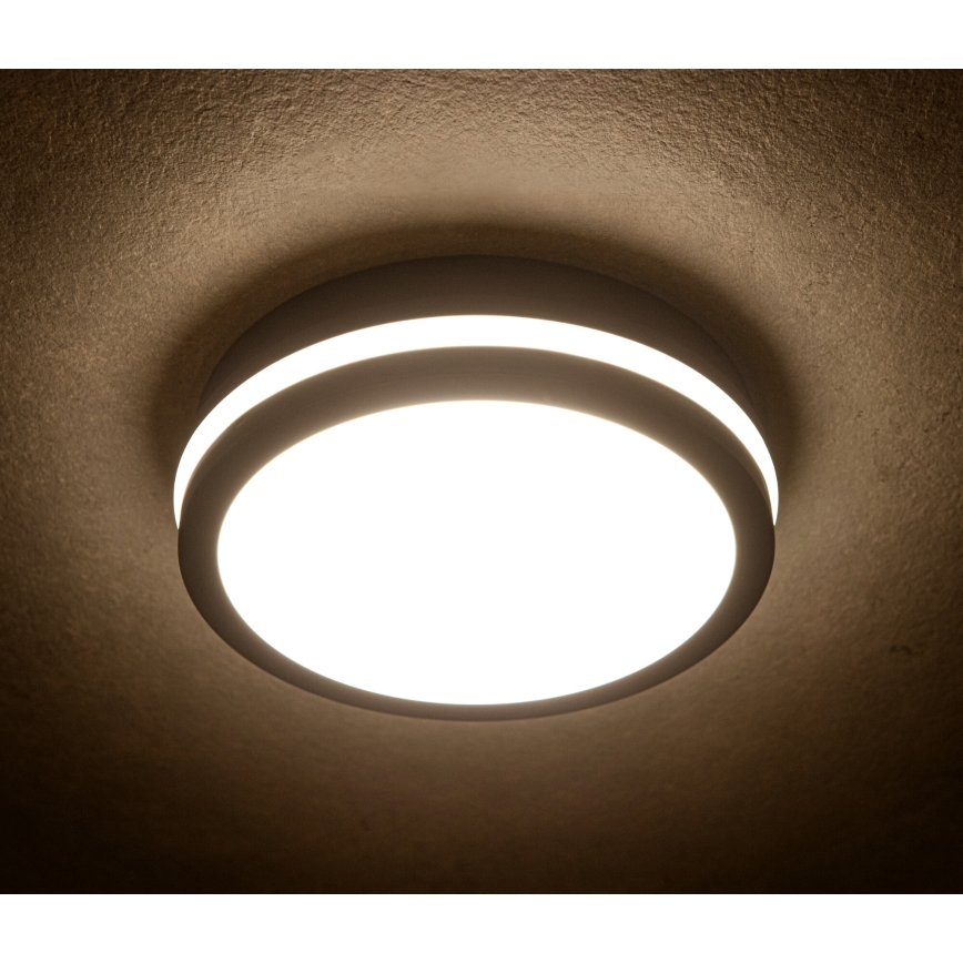 LED Vonkajšie stropné svietidlo so senzorom pohybu BENO LED/12/18W/230V 3000/3500/4000K IP65 antracit guľatý