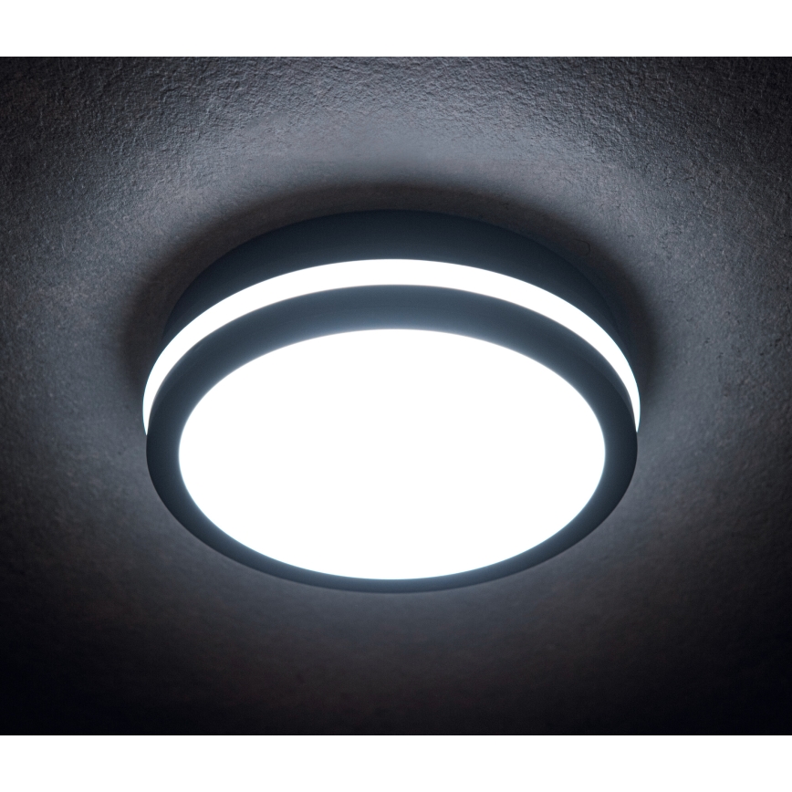 LED Vonkajšie stropné svietidlo so senzorom pohybu BENO LED/12/18W/230V 3000/3500/4000K IP65 antracit guľatý