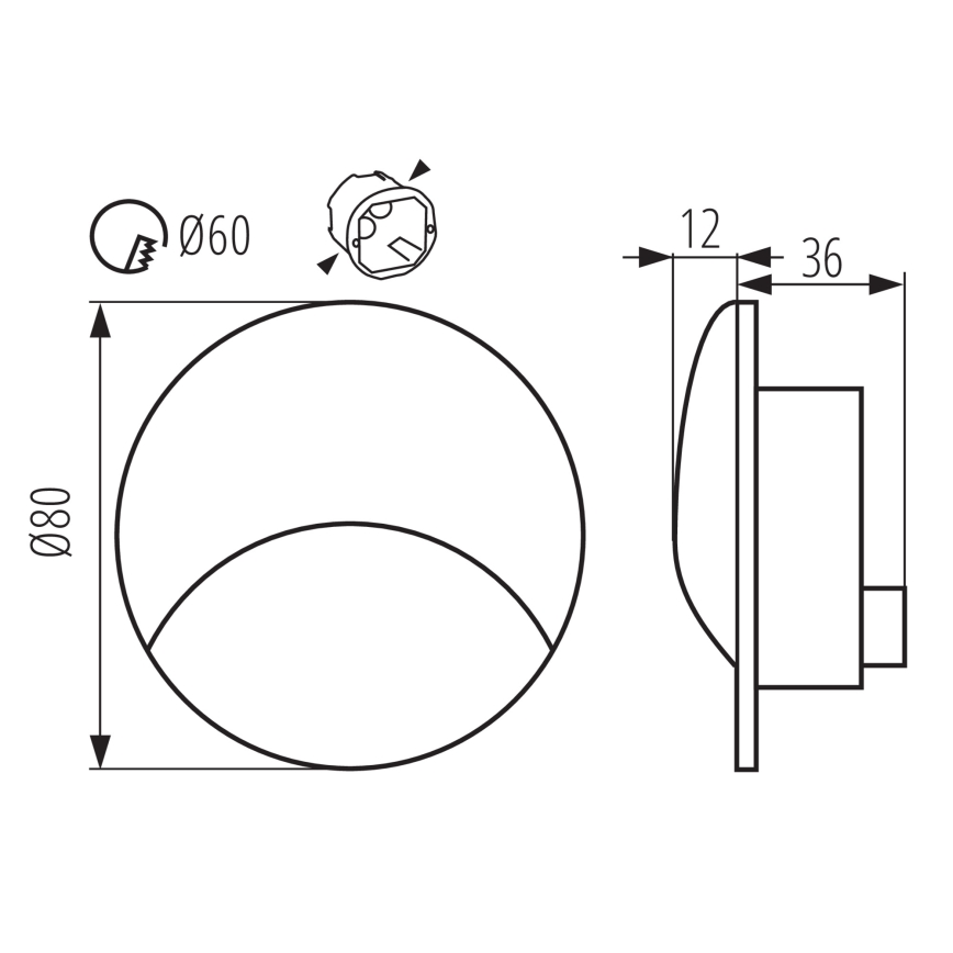 LED Schodiskové svietidlo EXIN LED/2,5W/230V 3000K IP65 antracit okrúhle