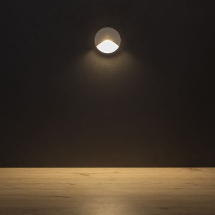 LED schodiskové svietidlo s pohybovým a súmrakovým senzorom EXIN LED/2,5W/230V 3000K IP65 biele okrúhle