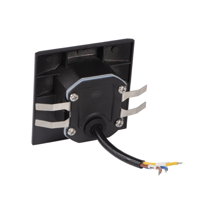 LED schodiskové svietidlo so snímačom pohybu a súmraku EXIN LED/2,5W/230V 3000K IP65 čierne hranaté