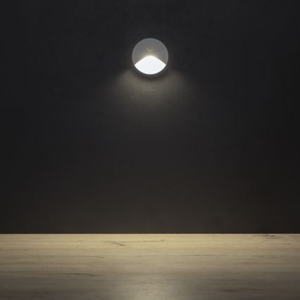 LED schodiskové svietidlo s pohybovým a súmrakovým senzorom EXIN LED/2,5W/230V 4000K IP65 biele guľaté