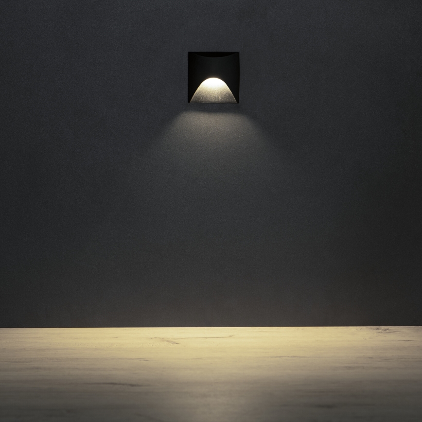 LED Schodiskové svietidlo EXIN LED/2,5W/230V 4000K IP65 čierne hranaté