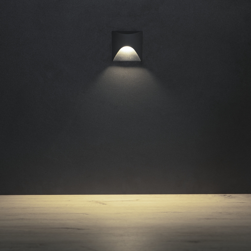 LED schodiskové svietidlo EXIN LED/2,5W/230V 4000K IP65 antracitové, hranaté