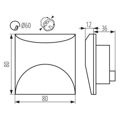 LED schodiskové svietidlo EXIN LED/2,5W/230V 4000K IP65 antracitové, hranaté