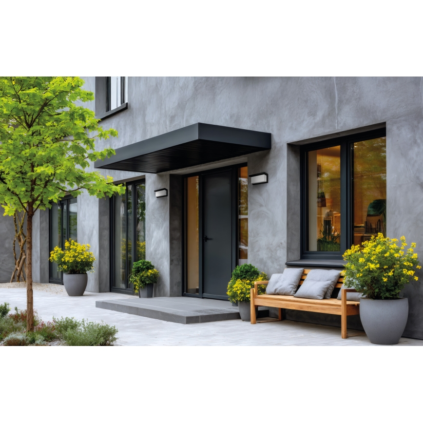 Vonkajšie nástenné svietidlo LERTO 1xE27/15W/230V IP54 čierna