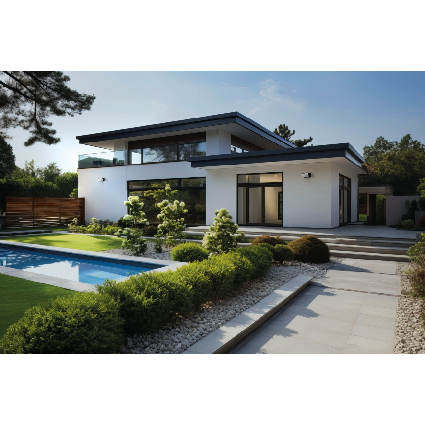 LED Vonkajšie nástenné svietidlo so snímačom pohybu a súmraku XERTO LED/20W/230V 3000/4000/6500K IP44 čierna