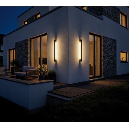 Vonkajšie nástenné LED svietidlo YALTE LED/8,5W/230V 3000/4000/6500K 93 cm IP54 čierna