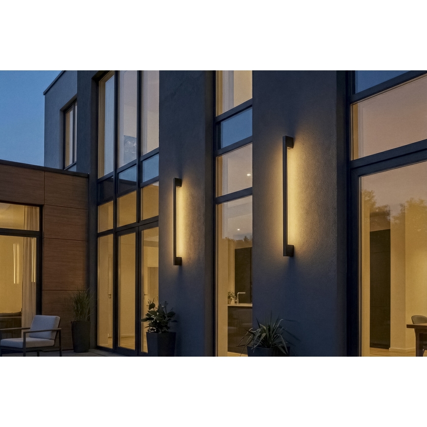 LED vonkajšie nástenné svietidlo YALTE LED/12W/230V 3000/4000/6500K 123 cm IP54 čierna