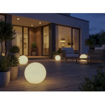 Vonkajšia lampa STONO 1xE27/15W/230V priemer 20 cm IP65 biela