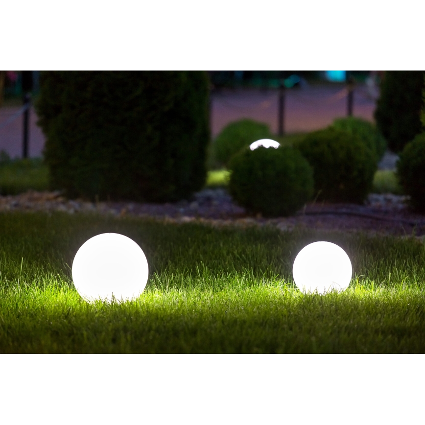 Vonkajšia lampa STONO 1xE27/15W/230V priemer 20 cm IP65 biela