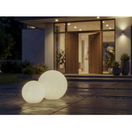 Vonkajšia lampa STONO 1xE27/20W/230V pr. 30 cm IP65 biela