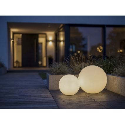 Vonkajšia lampa STONO 1xE27/20W/230V pr. 30 cm IP65 biela