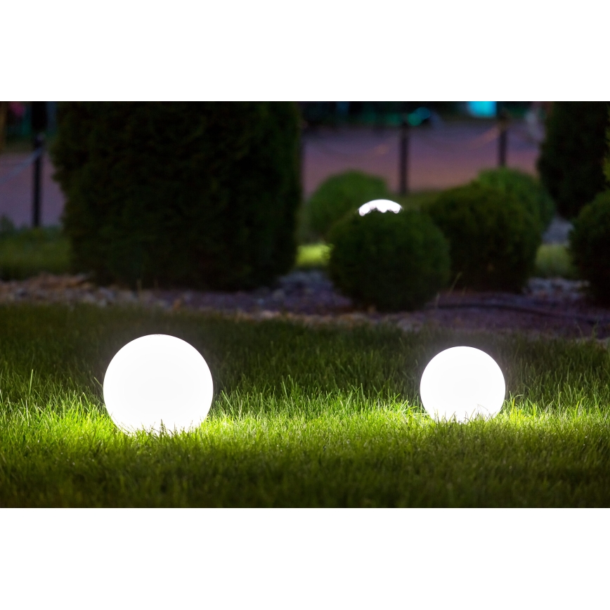 Vonkajšia lampa STONO 1xE27/20W/230V pr. 30 cm IP65 biela