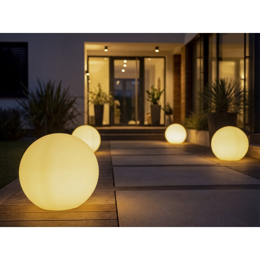 Vonkajšia lampa STONO 1xE27/20W/230V pr. 30 cm IP65 biela